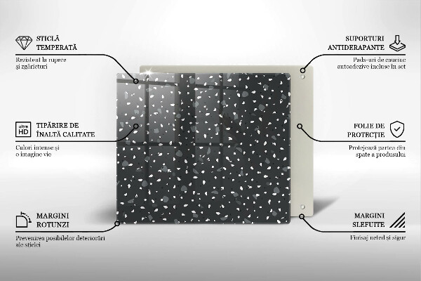 Tűzhelyvédő üveglap Díszítő kő