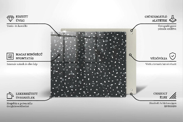 Tűzhelyvédő üveglap Díszítő kő