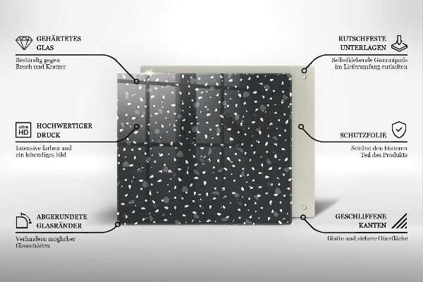 Tűzhelyvédő üveglap Díszítő kő