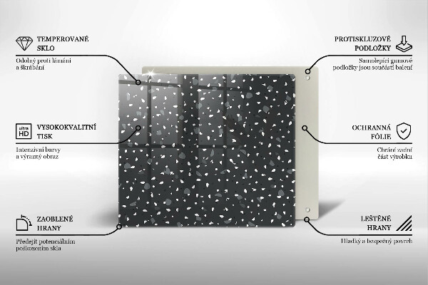 Tűzhelyvédő üveglap Díszítő kő