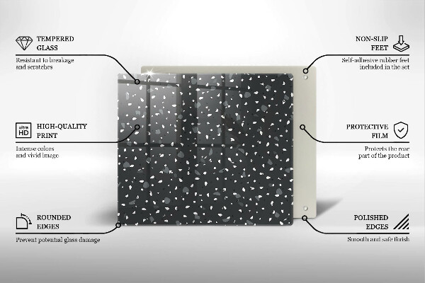 Tűzhelyvédő üveglap Díszítő kő