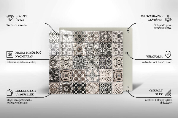 Tűzhelyvédő üveglap Dekoratív csempe