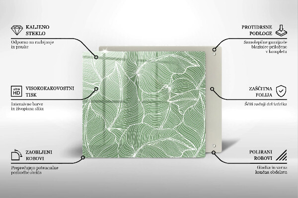 Tűzhelyvédő üveglap Lineáris levelek