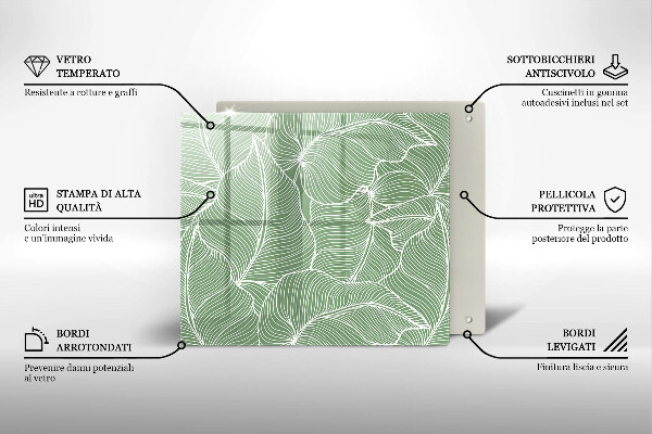 Tűzhelyvédő üveglap Lineáris levelek