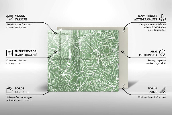 Tűzhelyvédő üveglap Lineáris levelek