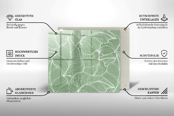 Tűzhelyvédő üveglap Lineáris levelek