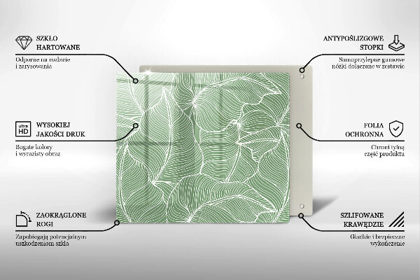 Tűzhelyvédő üveglap Lineáris levelek