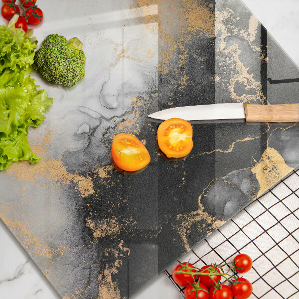 Tűzhelyvédő üveglap Absztrakció arannyal