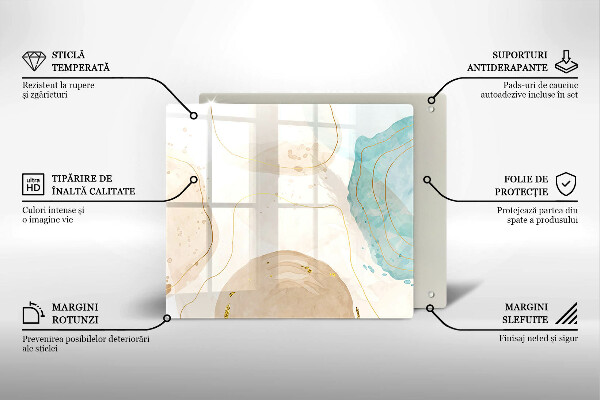 Tűzhelyvédő üveglap Világos bohó formák