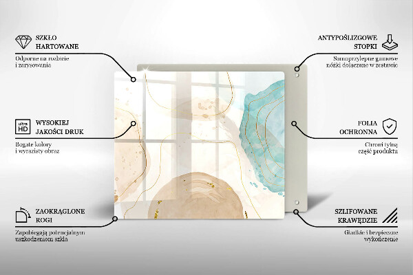 Tűzhelyvédő üveglap Világos bohó formák