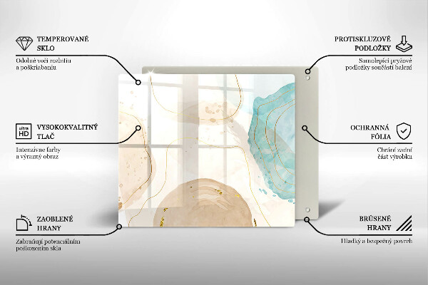 Tűzhelyvédő üveglap Világos bohó formák