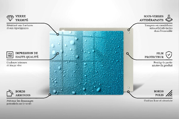 Tűzhelyvédő üveglap Vízcseppek