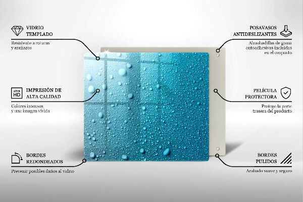 Tűzhelyvédő üveglap Vízcseppek