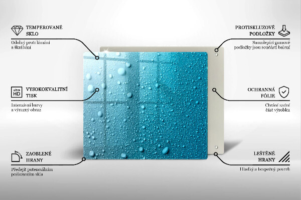 Tűzhelyvédő üveglap Vízcseppek