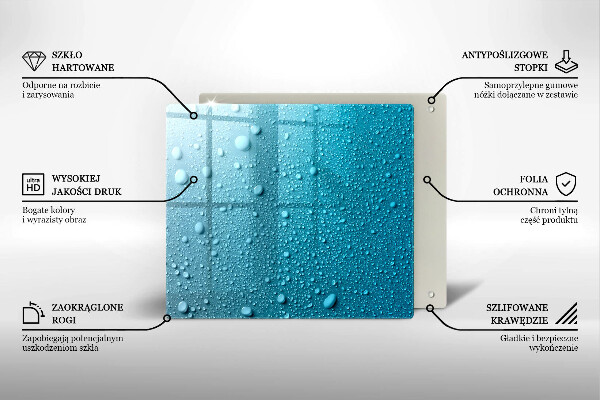 Tűzhelyvédő üveglap Vízcseppek