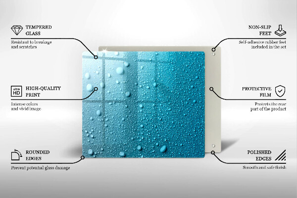 Tűzhelyvédő üveglap Vízcseppek