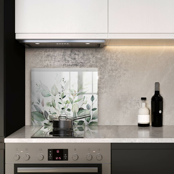 Tűzhelyvédő üveglap Akvarell növények