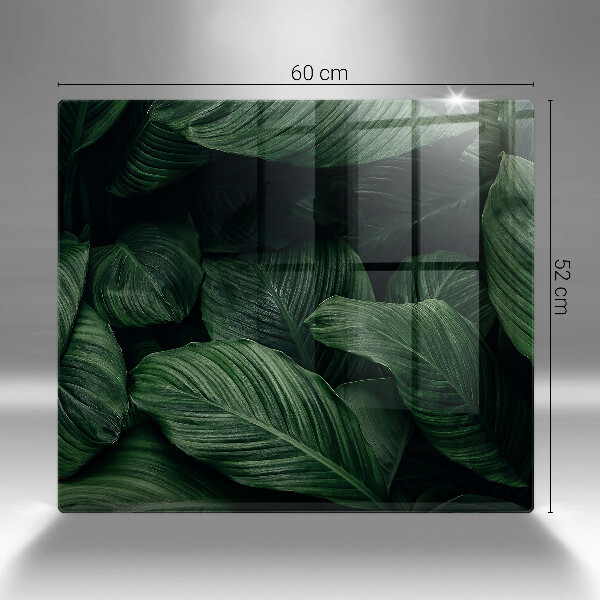 Tűzhelyvédő üveglap Sötét levelek