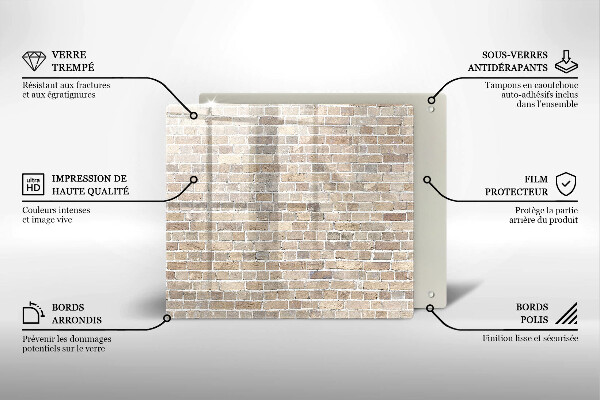 Tűzhelyvédő üveglap Világos téglafal