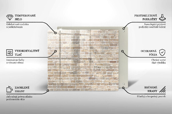 Tűzhelyvédő üveglap Világos téglafal