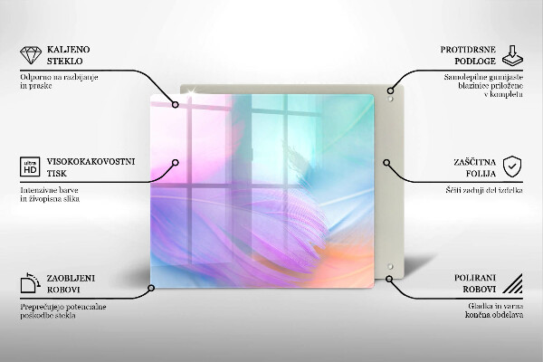 Tűzhelyvédő üveglap Pasztell tollak