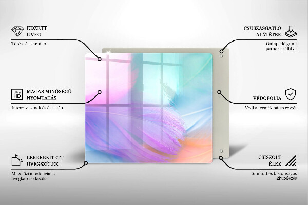 Tűzhelyvédő üveglap Pasztell tollak