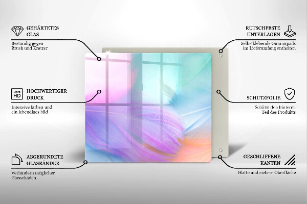 Tűzhelyvédő üveglap Pasztell tollak