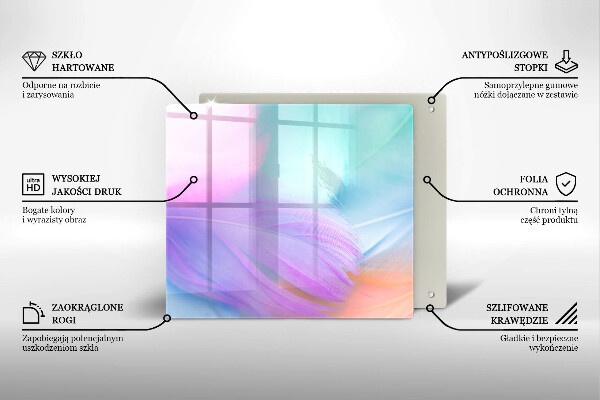 Tűzhelyvédő üveglap Pasztell tollak