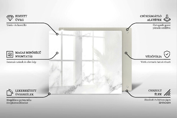 Tűzhelyvédő üveglap Modern márvány