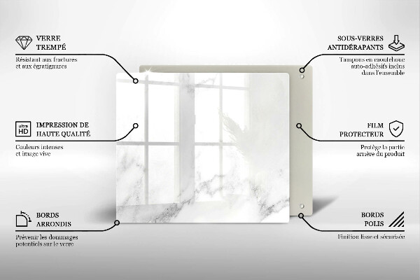 Tűzhelyvédő üveglap Modern márvány