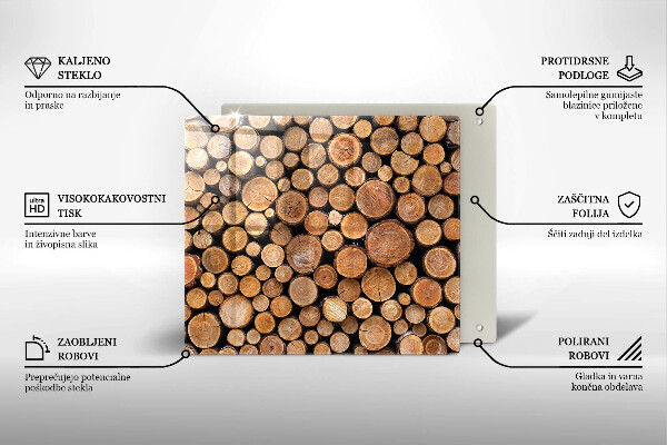 Tűzhelyvédő üveglap Fatörzsek