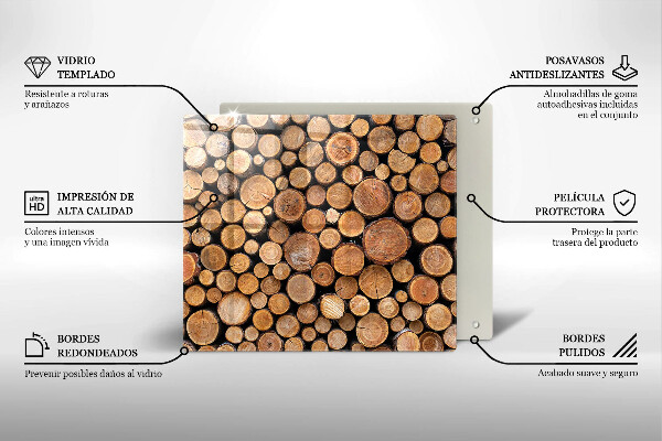 Tűzhelyvédő üveglap Fatörzsek