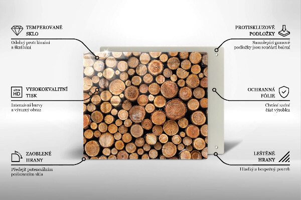 Tűzhelyvédő üveglap Fatörzsek