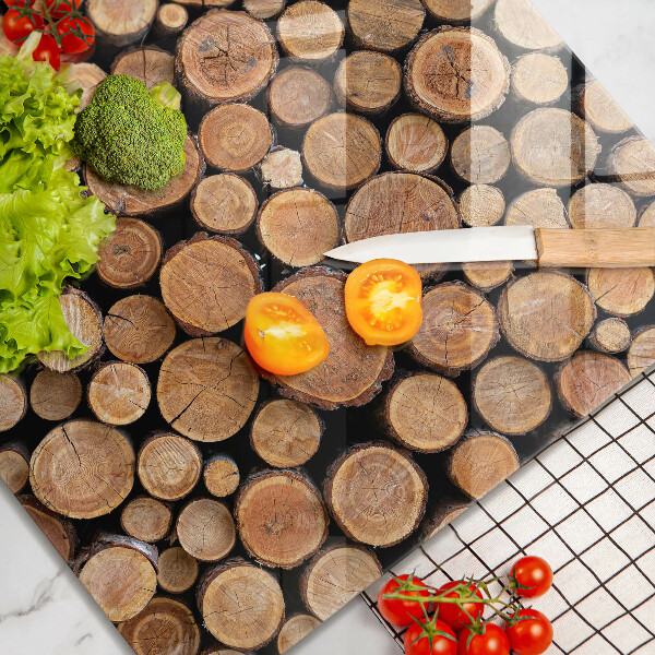 Tűzhelyvédő üveglap Fatörzsek