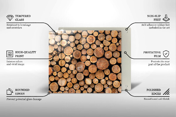 Tűzhelyvédő üveglap Fatörzsek
