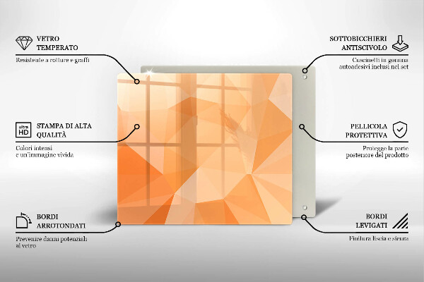 Tűzhelyvédő üveglap Geometriai háttér