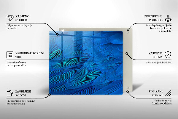 Tűzhelyvédő üveglap Madártollak