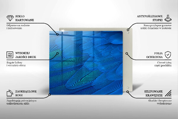 Tűzhelyvédő üveglap Madártollak