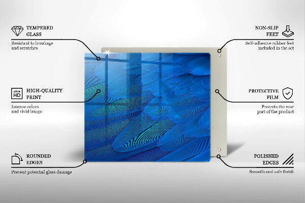 Tűzhelyvédő üveglap Madártollak