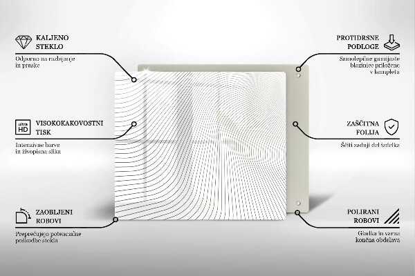 Tűzhelyvédő üveglap Modern vonalak minta
