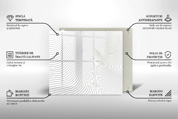 Tűzhelyvédő üveglap Modern vonalak minta