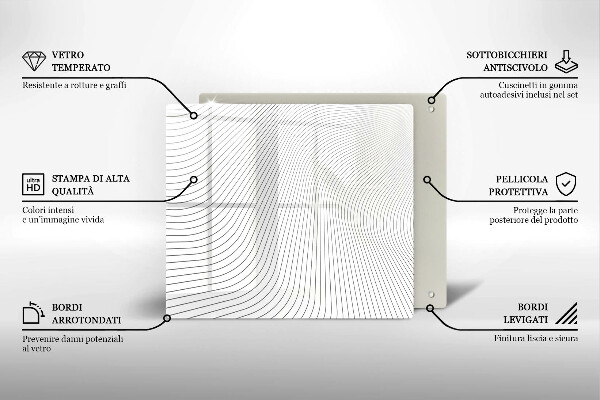 Tűzhelyvédő üveglap Modern vonalak minta