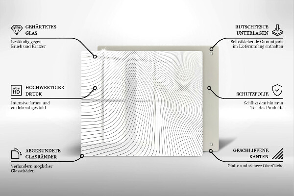 Tűzhelyvédő üveglap Modern vonalak minta