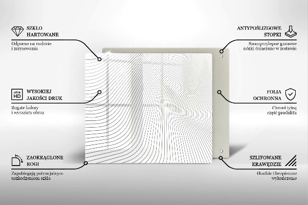 Tűzhelyvédő üveglap Modern vonalak minta