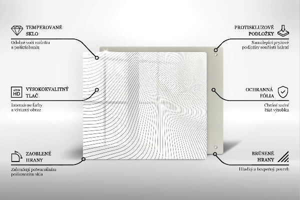 Tűzhelyvédő üveglap Modern vonalak minta