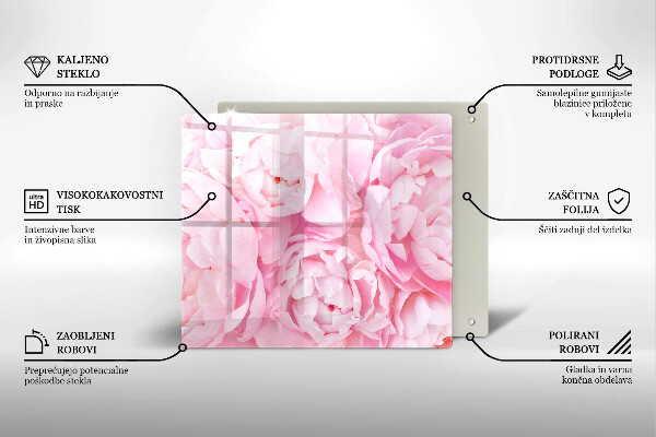 Tűzhelyvédő üveglap Finom bazsarózsa