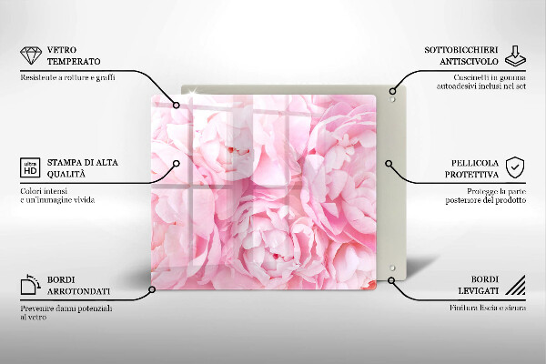 Tűzhelyvédő üveglap Finom bazsarózsa