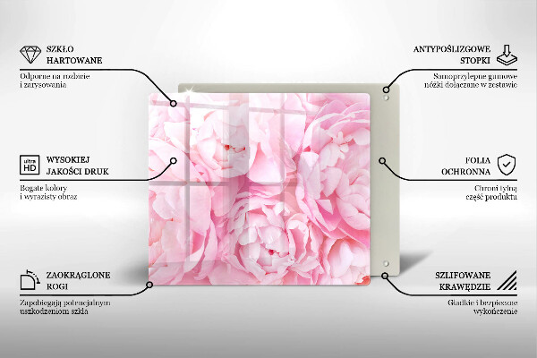 Tűzhelyvédő üveglap Finom bazsarózsa