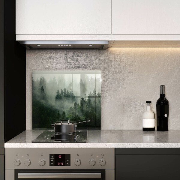 Tűzhelyvédő üveglap Ködös erdei táj