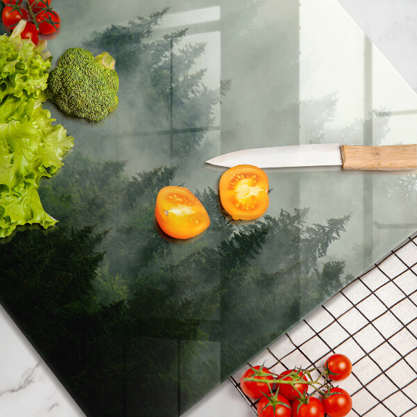 Tűzhelyvédő üveglap Ködös erdei táj